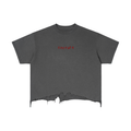 Nocturn Vintage Wash Boxy Distressed Hem T-Shirt