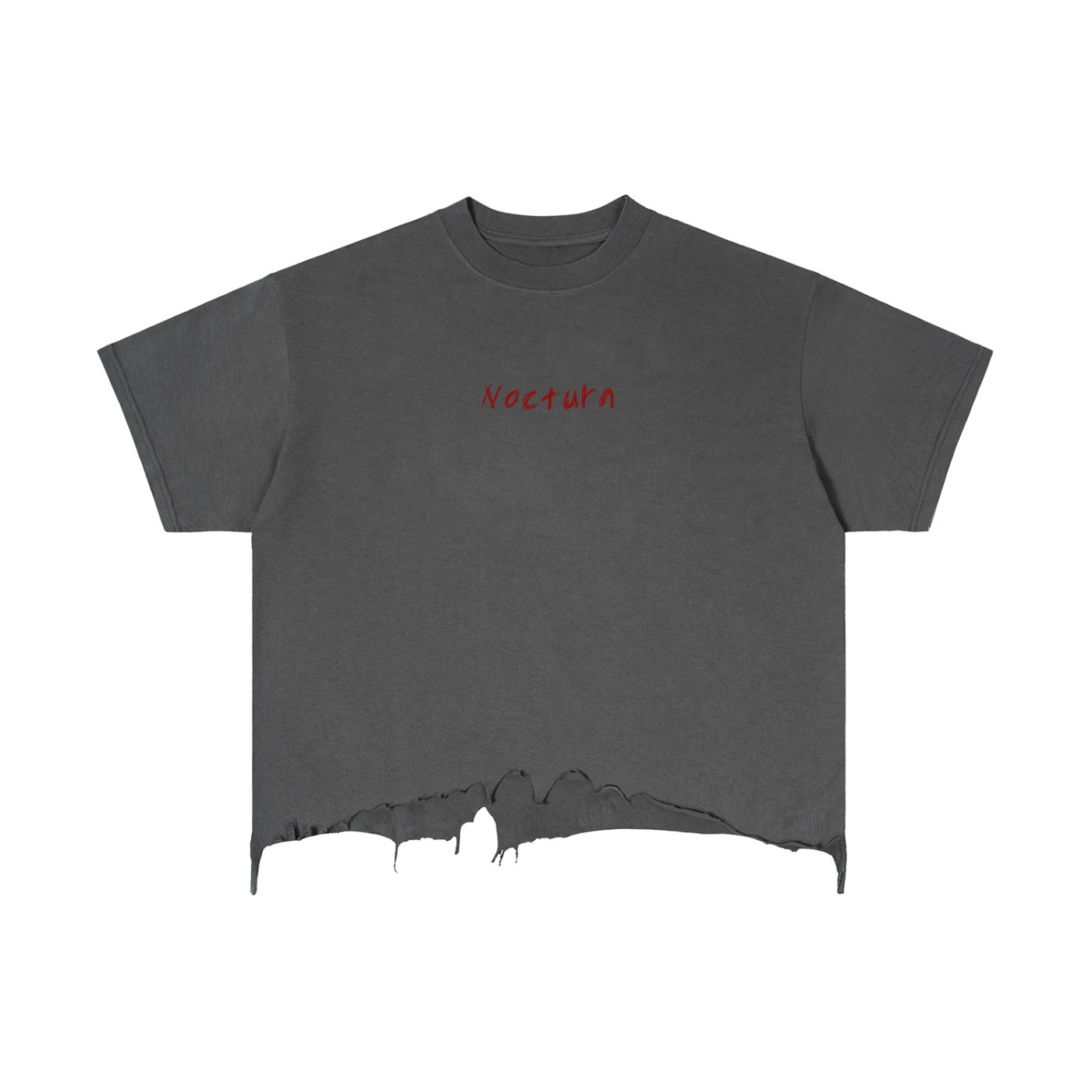 Nocturn Vintage Wash Boxy Distressed Hem T-Shirt